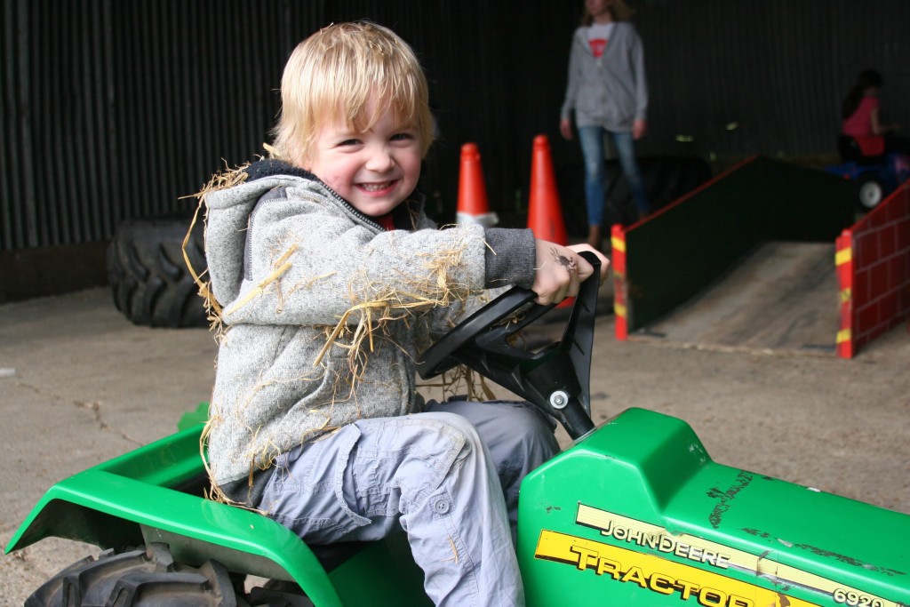 There are plenty of tractors to explore the farm on